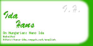 ida hans business card